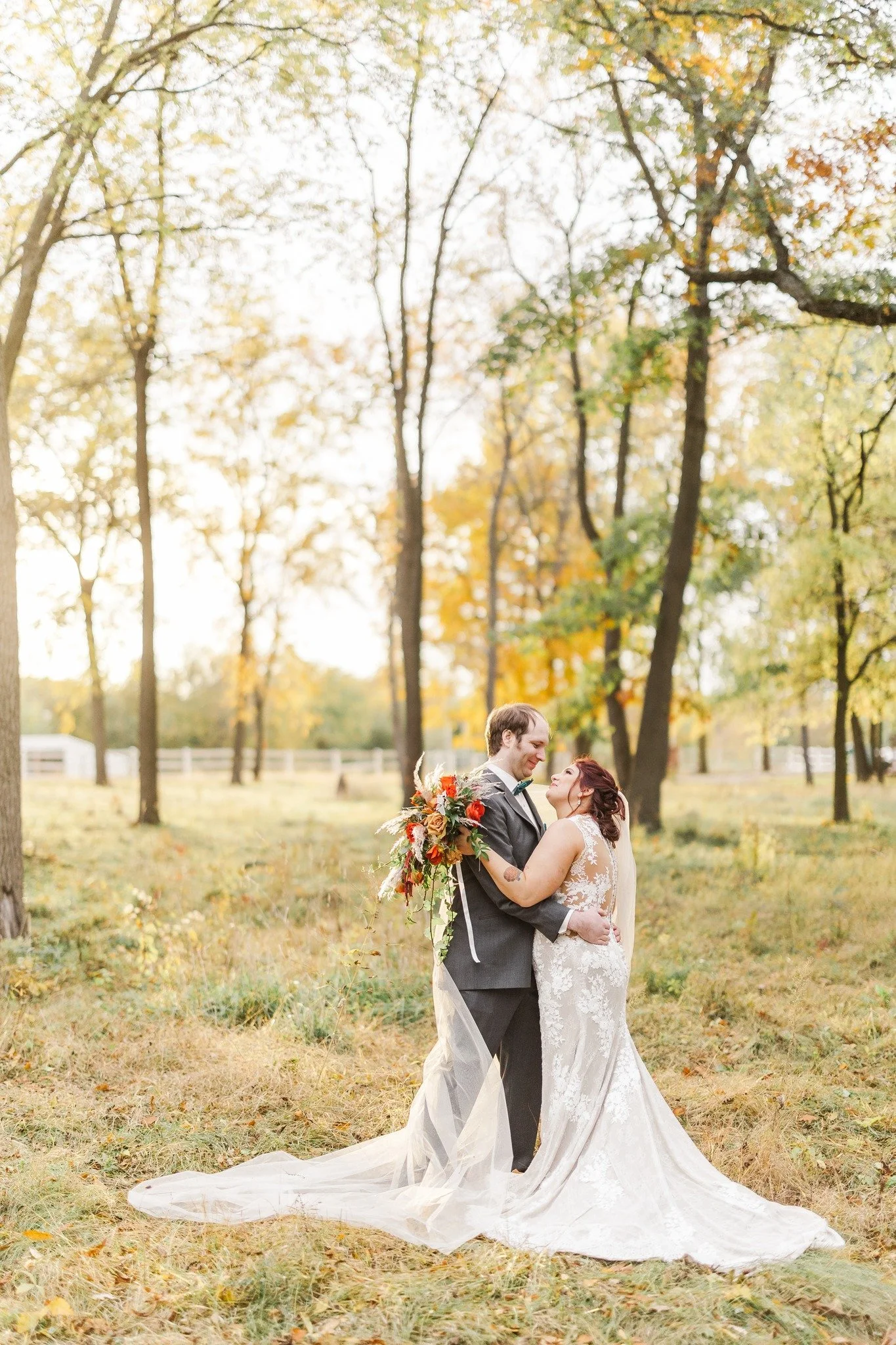 Romantic wedding scene in nature